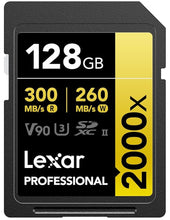 Load image into Gallery viewer, Lexar Professional 2000x SDXC Memory Card, UHS-II, C10, U3, V90, 8K Video and Full HD , Up to 300MB/s Read, 260MB/s Write