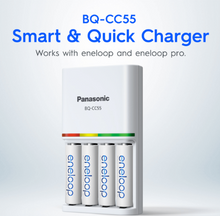 Load image into Gallery viewer, Panasonic Eneloop (K-KJ55MC40T2) Smart & Quick Battery Charger + 4pcs AA Battery