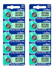 Load image into Gallery viewer, Murata 357/303 Battery SR44/W/SW 1.55V Silver Oxide Watch Button Cell