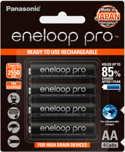 Load image into Gallery viewer, Panasonic Eneloop Pro High Capacity AA Ni-MH Pre-Charged Rechargeable Batteries, 1Pack (4pcs)