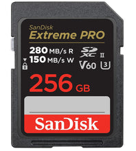 Load image into Gallery viewer, SanDisk Extreme PRO 256Gb SDXC UHS-II Memory Card - C10, U3, V60, 6K, 4K UHD, SD Card