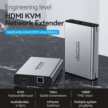 Load image into Gallery viewer, Vention HDMI™ Network Cable Extender 160M Gray Aluminum Alloy Type EU Standard