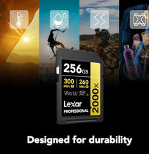 Load image into Gallery viewer, Lexar Professional 2000x SDXC Memory Card, UHS-II, C10, U3, V90, 8K Video and Full HD , Up to 300MB/s Read, 260MB/s Write