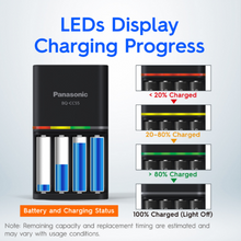 Load image into Gallery viewer, Panasonic eneloop pro K-KJ55HC40T2 smart and quick charger + AA Size 4pcs