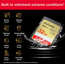 Load image into Gallery viewer, SanDisk Extreme SD UHS-I Memory Card - C10, U3, V30, 4K, UHD, SD Card