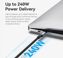 Load image into Gallery viewer, Vention Cotton Braided USB 4.0 Type-C Male to Type-C Male 5A Cable 1M Aluminum Alloy Type