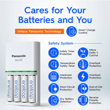 Load image into Gallery viewer, Panasonic Eneloop (K-KJ55MC40T2) Smart & Quick Battery Charger + 4pcs AA Battery