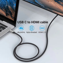 Load image into Gallery viewer, VENTION USB C to HDMI Cable 6.6FT (4K@60Hz, 2K@120Hz, 1080P@144Hz)