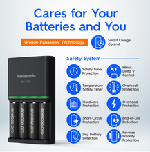 Load image into Gallery viewer, Panasonic eneloop pro K-KJ55HC40T2 smart and quick charger + AA Size 4pcs