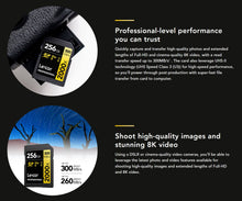 Load image into Gallery viewer, Lexar Professional 2000x SDXC Memory Card, UHS-II, C10, U3, V90, 8K Video and Full HD , Up to 300MB/s Read, 260MB/s Write