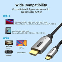 Load image into Gallery viewer, VENTION USB C to HDMI Cable 6.6FT (4K@60Hz, 2K@120Hz, 1080P@144Hz)