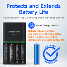 Load image into Gallery viewer, Panasonic eneloop pro K-KJ55HC40T2 smart and quick charger + AA Size 4pcs
