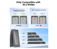Load image into Gallery viewer, Lexar E300 M.2 NVMe SSD Enclosure Adapter, USB 3.2 Gen 2 (10Gbps),Support M.2 NVMe PCIe SSD 2230/2242/2260/2280