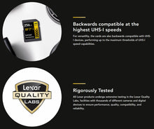 Load image into Gallery viewer, Lexar Professional 2000x SDXC Memory Card, UHS-II, C10, U3, V90, 8K Video and Full HD , Up to 300MB/s Read, 260MB/s Write