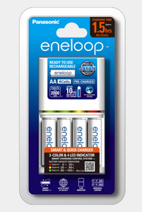 Panasonic Eneloop (K-KJ55MC40T2) Smart & Quick Battery Charger + 4pcs AA Battery