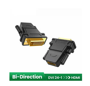UGREEN DVI 24+1 to HDMI Adapter Female Bi-Directional DVI-D Port Converter 4K 1080P Gold Plated Connector