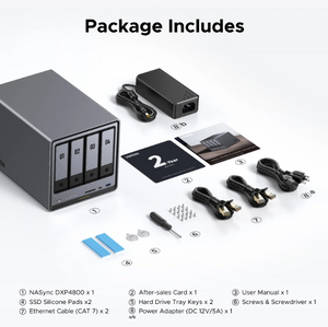 UGREEN NASync DXP4800 Plus 4-bay, Intel Pentium Gold 8505 5-core CPU, 10GbE + 2.5GbE LAN, 4K HDMI, diskless