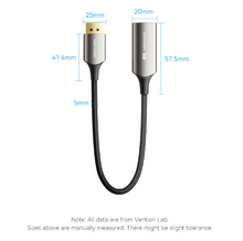 Load image into Gallery viewer, Vention Cotton Braided DP Male to HDMI™ Female 8K Converter 0.25M Black Zinc Alloy Type

