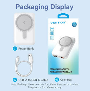 Vention 10000mAh Magnetic Wireless Power Bank 22.5W