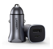 Load image into Gallery viewer, UGreen USB-C PD+USB-A QC 30W Fast Car Charger
