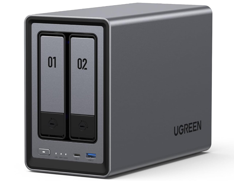 UGREEN NASync DXP2800 2-bay, Intel N100 quad-core CPU, 8GB DDR5 RAM, 2.5GbE LAN, 4K HDMI, diskless