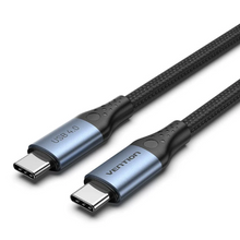 Load image into Gallery viewer, Vention Cotton Braided USB 4.0 Type-C Male to Type-C Male 5A Cable 1M Aluminum Alloy Type
