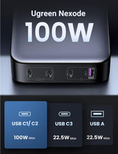 Load image into Gallery viewer, UGREEN 100W Nexode USB C 4 Ports AC GaN Fast Charger

