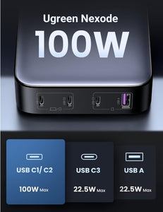 UGREEN 100W Nexode USB C 4 Ports AC GaN Fast Charger