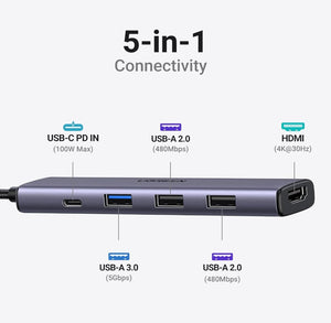 USB-C 5 in 1 Multifunction 4K HDMI Adapter