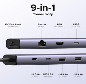 USB-C 9 in 1 Multiport 4K 60Hz HDMI Adapter