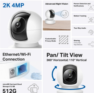 Tapo C222 Pan/Tilt AI Home Security Wi-Fi Camera