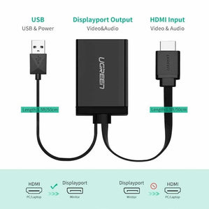 UGREEN HDMI to Display Port Female with USB Power Converter