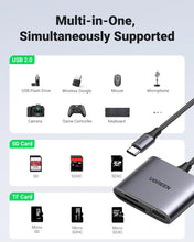Load image into Gallery viewer, USB-C 3 in 1 Multifunction Card Reader
