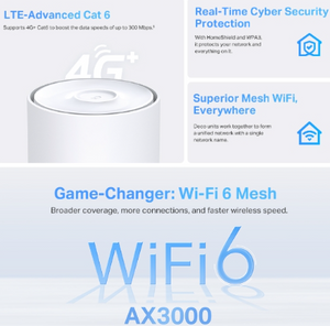 Deco X50-4G  4G+ AX3000 Whole Home Mesh WiFi 6 Gateway