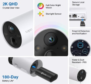 Tapo C420S2 (2-Camera) 2K QHD Outdoor Smart Wire-Free Security Camera System