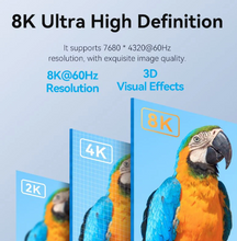 Load image into Gallery viewer, Vention Cotton Braided DP Male to HDMI™ Female 8K Converter 0.25M Black Zinc Alloy Type
