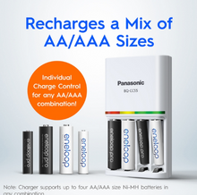 Load image into Gallery viewer, Panasonic Eneloop (K-KJ55MC40T2) Smart &amp; Quick Battery Charger + 4pcs AA Battery
