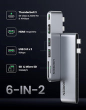 Load image into Gallery viewer, USB-C 6 in 1 Multifunction 4K HDMI Adapter
