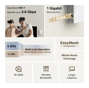 Tp-Link RE225BE (BE3600) Dual-Band Wi-Fi 7 Range Extender