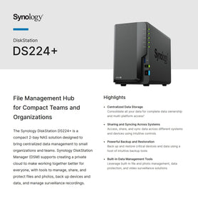 Synology DS224+ 2Bay NAS DiskStation