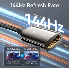 Load image into Gallery viewer, Vention Cotton Braided DP Male to HDMI™ Female 8K Converter 0.25M Black Zinc Alloy Type
