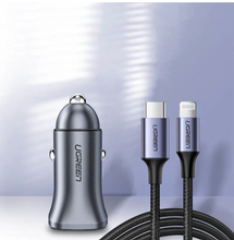 Load image into Gallery viewer, UGreen USB-C PD+USB-A QC 30W Fast Car Charger
