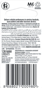 Energizer Battery, AAAA, Alkaline, 2-pc