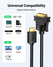 Load image into Gallery viewer, UGREEN HDMI Male to DVI Male Cable 1.5M
