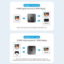 Load image into Gallery viewer, 4K HD 2.0 Splitter 2 in 1 Out - 4K@120Hz Bi-Directional HD Switch
