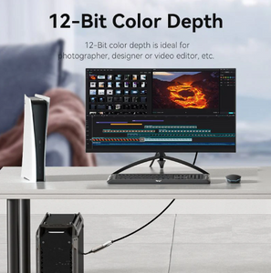 Vention Cotton Braided DP Male to HDMI™ Female 8K Converter 0.25M Black Zinc Alloy Type