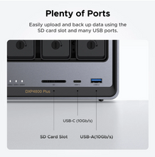 Load image into Gallery viewer, UGREEN NASync DXP4800 Plus 4-bay, Intel Pentium Gold 8505 5-core CPU, 10GbE + 2.5GbE LAN, 4K HDMI, diskless

