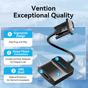 Vention VGA to HDMI™ Converter with Female Micro USB and Audio Port