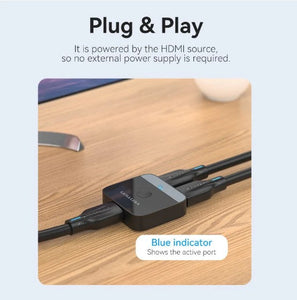 4K HD 2.0 Splitter 2 in 1 Out - 4K@120Hz Bi-Directional HD Switch