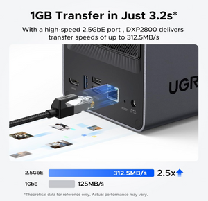 UGREEN NASync DXP2800 2-bay, Intel N100 quad-core CPU, 8GB DDR5 RAM, 2.5GbE LAN, 4K HDMI, diskless